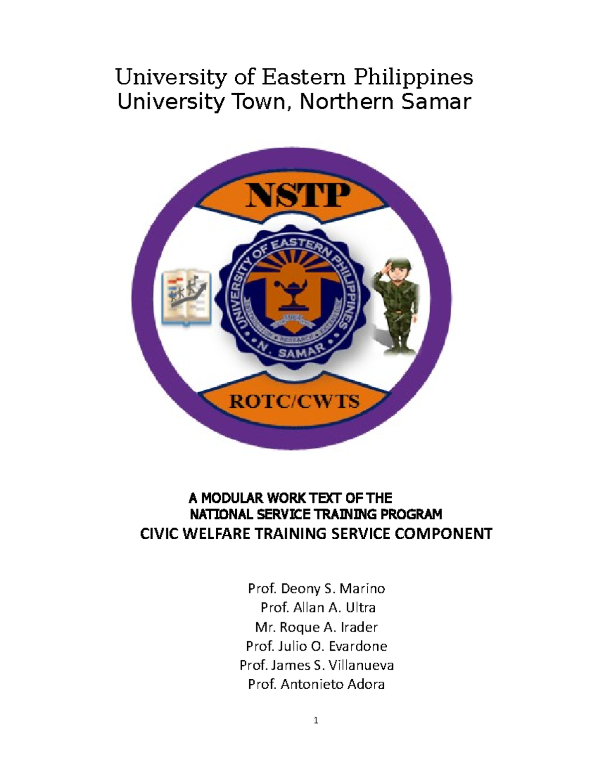 CWTS Module 1 - A MODULAR WORK TEXT OF THE NATIONAL SERVICE TRAINING ...