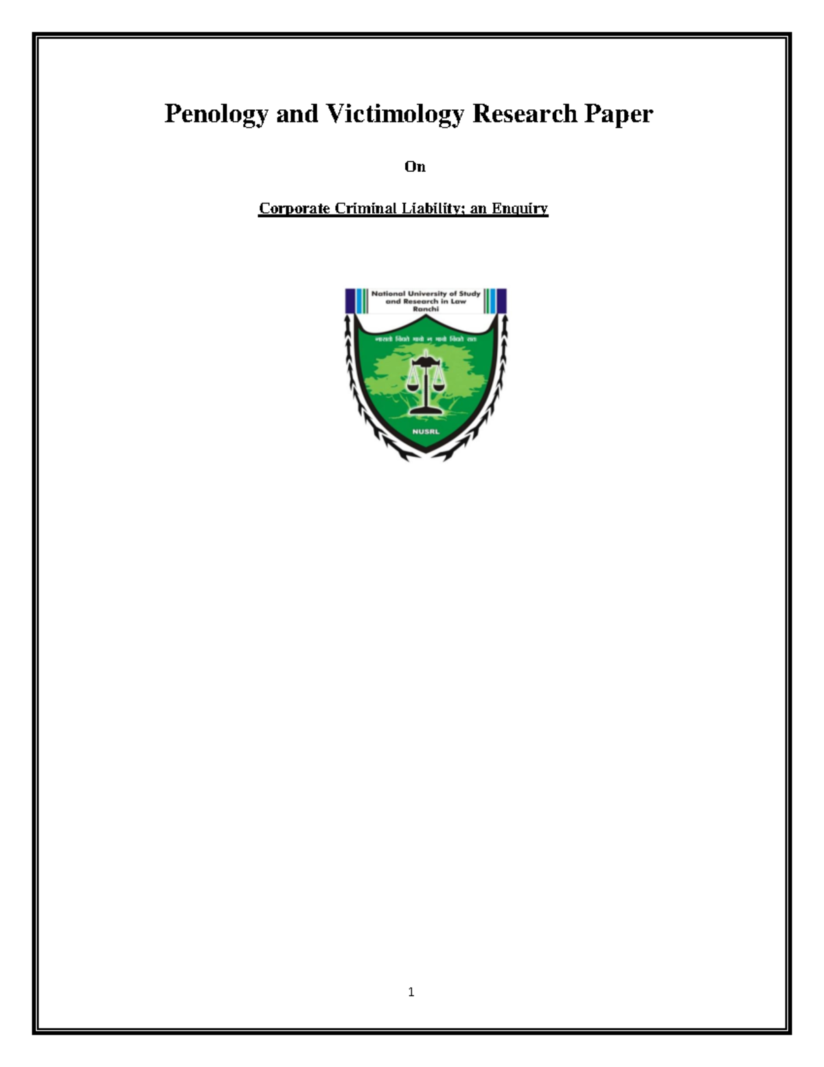 Corporate Liability - Warning: TT: undefined function: 32 Penology and ...
