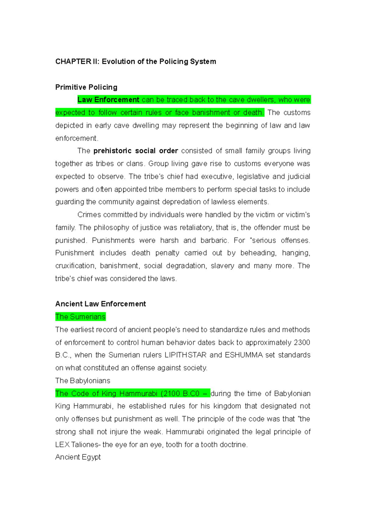 Chapter II Evolution of the Policing System - CHAPTER II: Evolution of