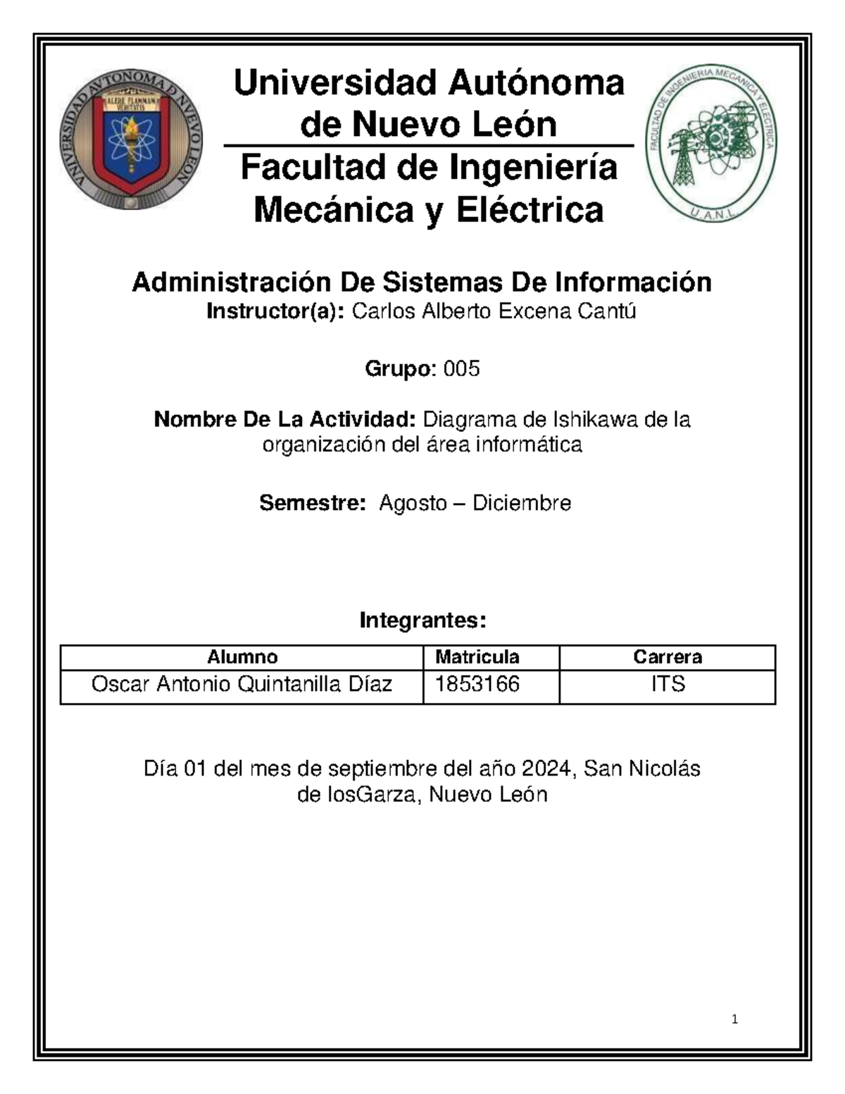 Actividad Fundamental 1 - Universidad Autónoma de Nuevo León Facultad ...