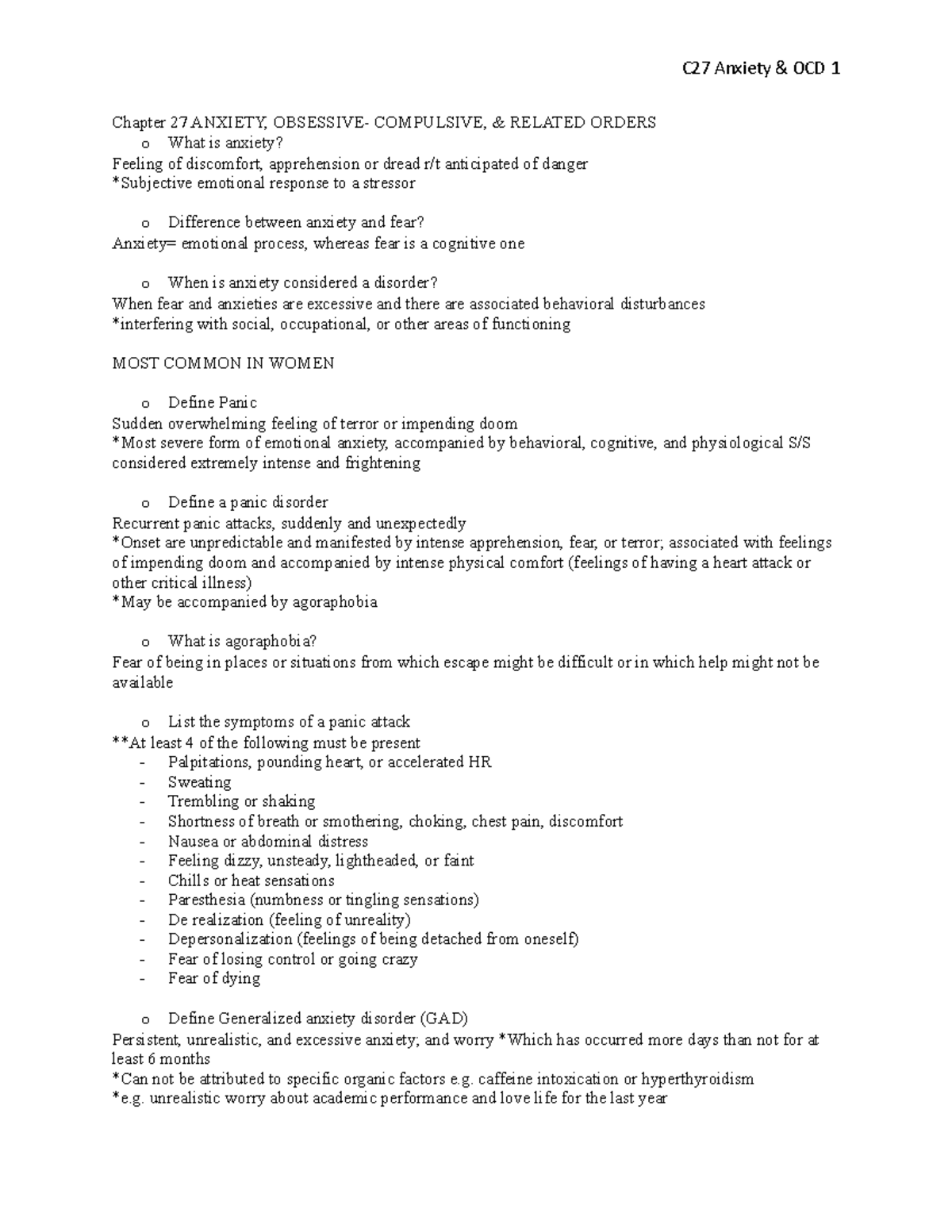 C27 Anxiety And COPD Test 2 - Chapter 27 ANXIETY, OBSESSIVE- COMPULSIVE ...