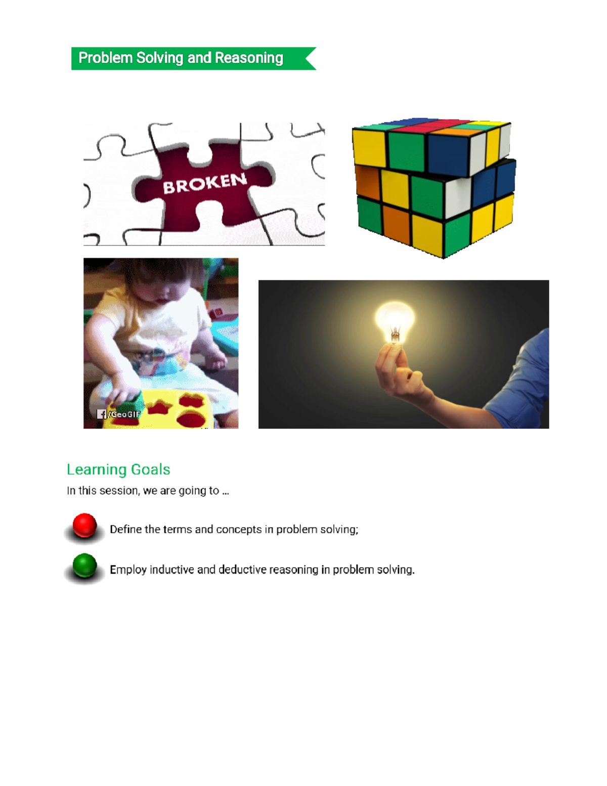 Problem Solving and Reasoning - BS Entrepreneurship - Studocu