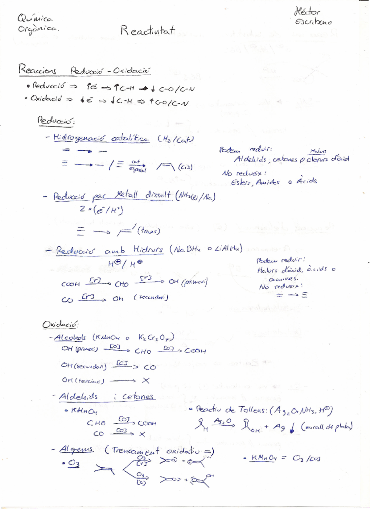 Reactivitat Quimica Organica Udl Studocu