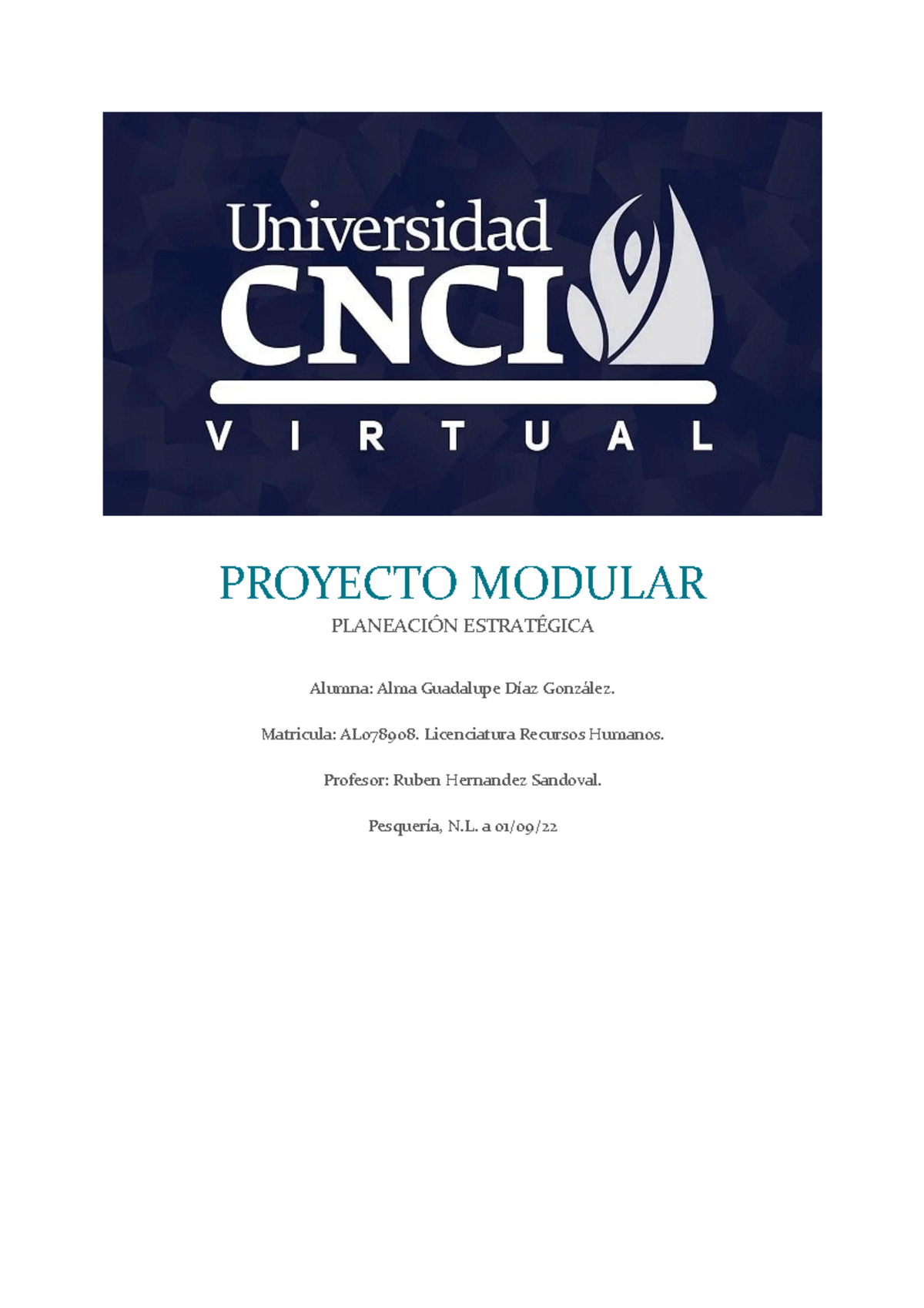 Proyecto Modular Estrategia Proyecto Modular Planeaci N Estrat Gica Alumna Alma Guadalupe