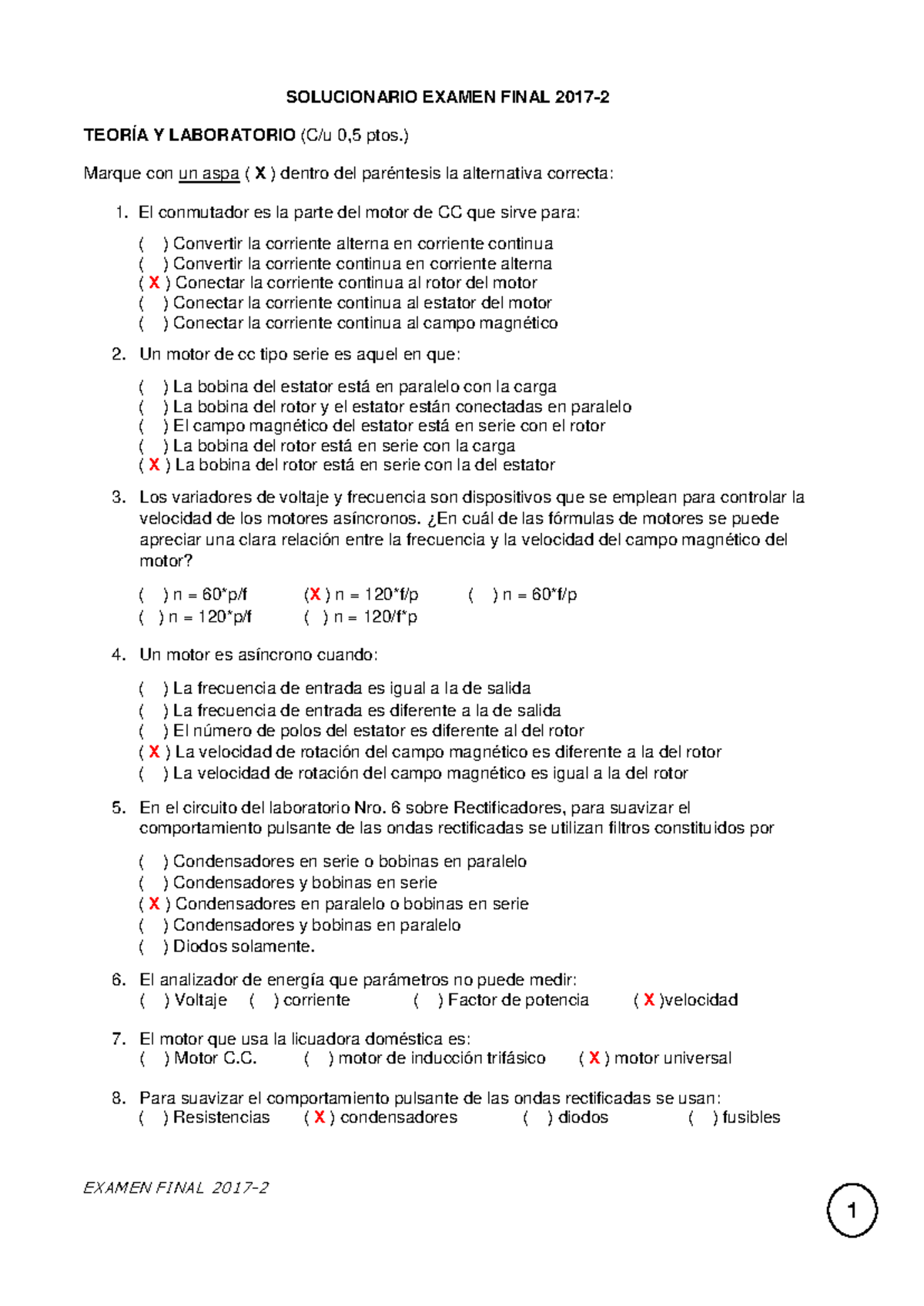 Sol Ex Finelec 2017-2 - EXAM EN FI NAL 2017- SOLUCIONARIO EXAMEN FINAL ...