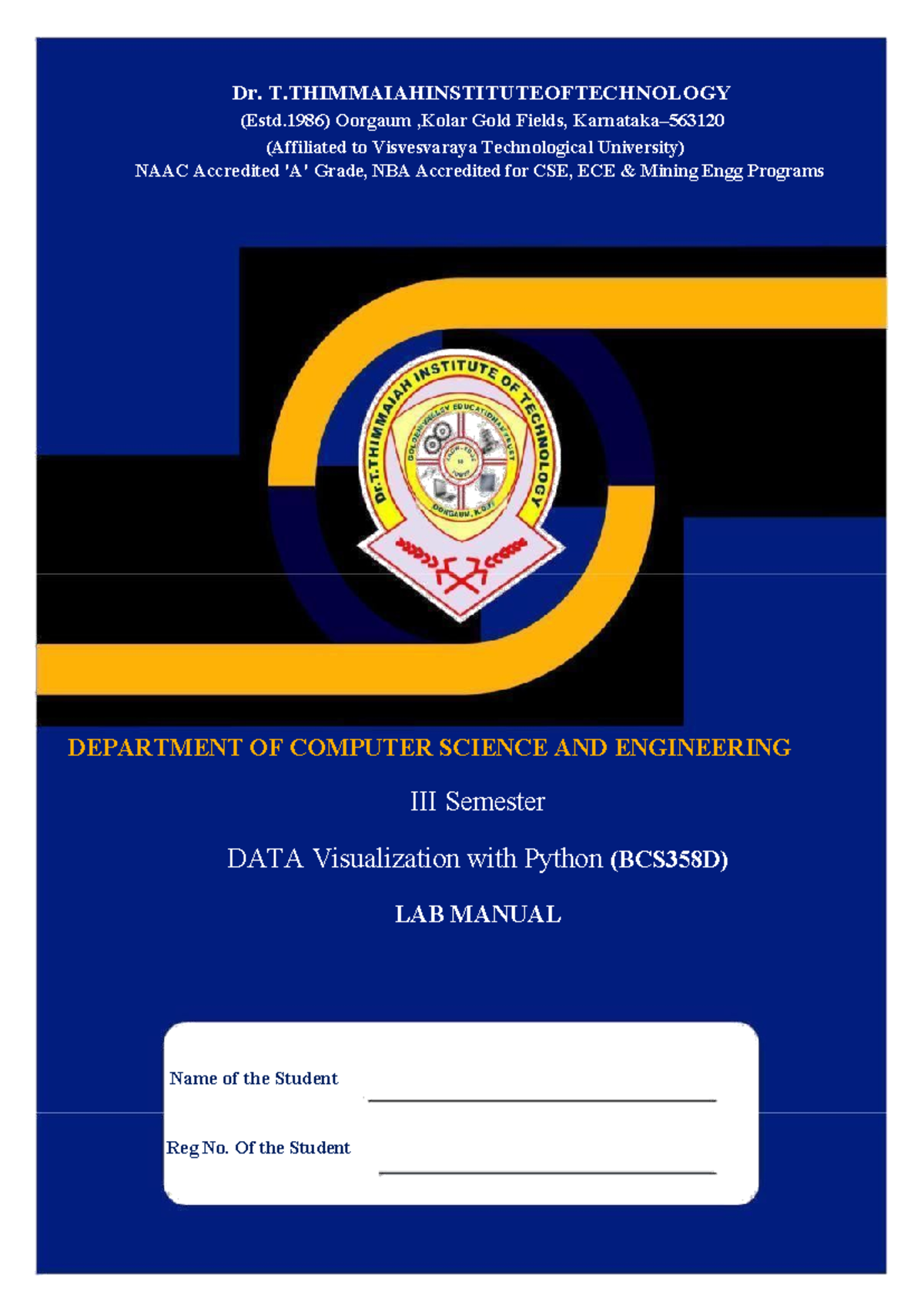 DVP manual - Dr. T ####### (Estd) Oorgaum ,Kolar Gold Fields, Karnataka ...