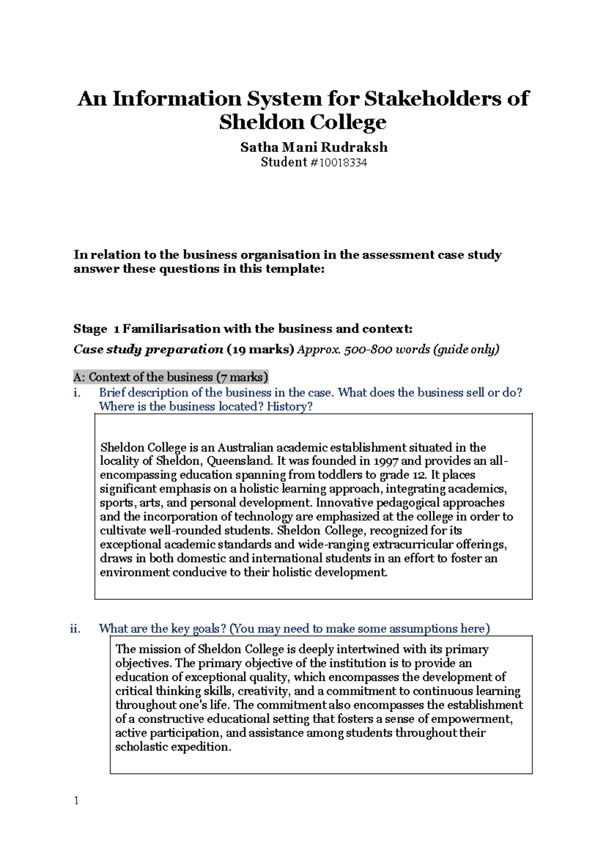 Case study ICT Mani Marked report - An Information System for ...
