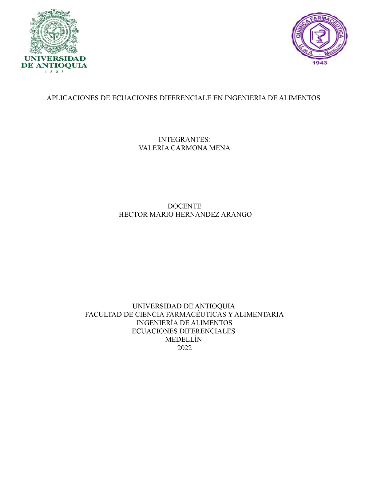 Ecuaciones diferenciales - APLICACIONES DE ECUACIONES DIFERENCIALE EN ...