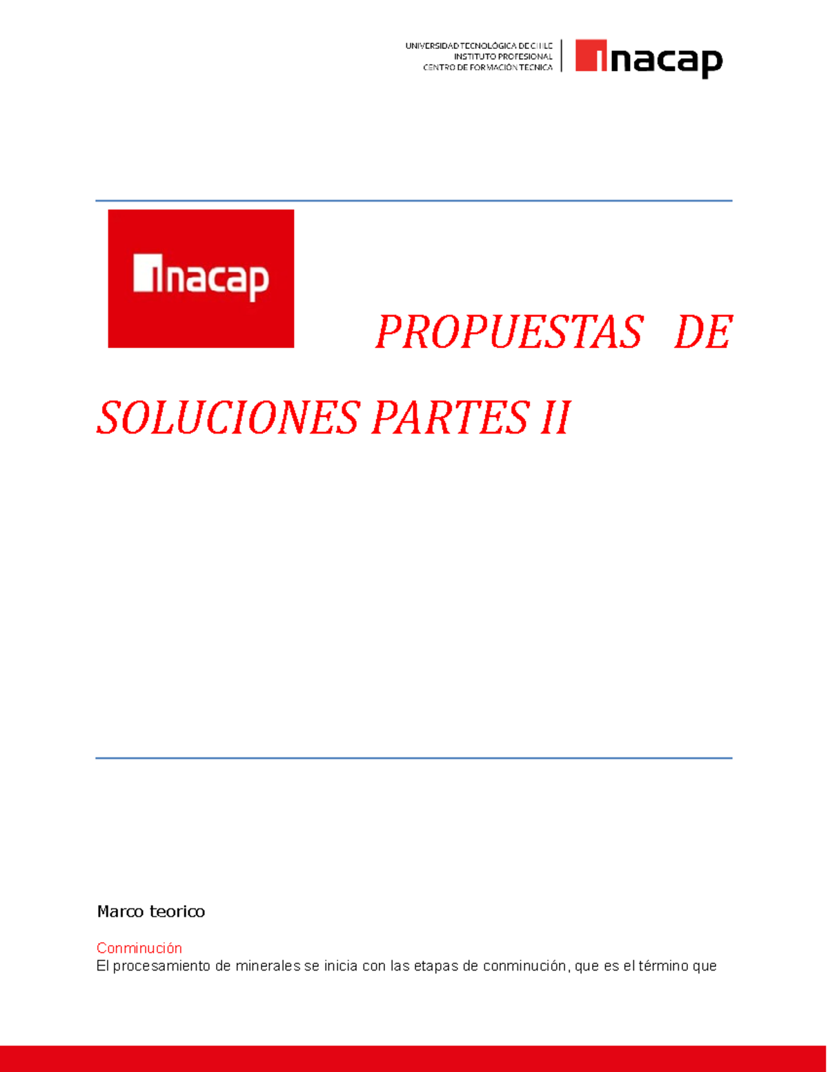 Formato Inacap - aaaaaaaaa - PROPUESTAS DE SOLUCIONES PARTES II Marco ...