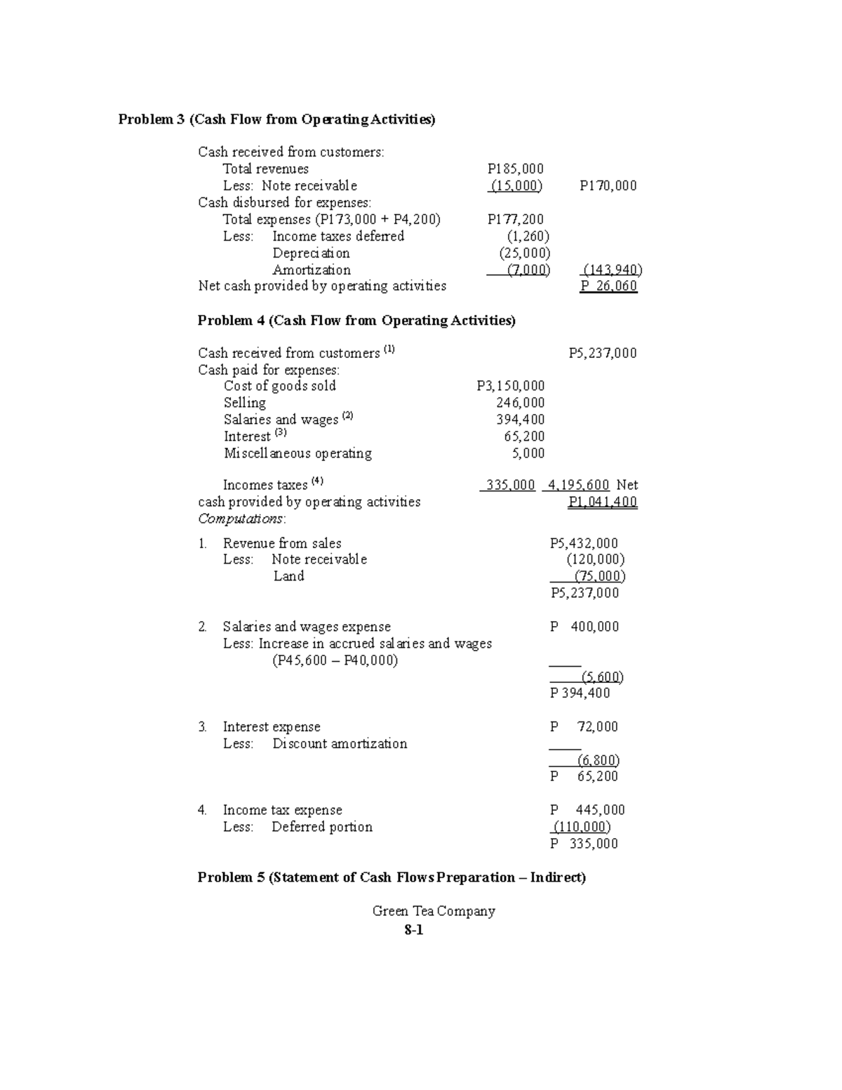 Chapter 9 COST Behavior Analysis AND USE part vi - Problem 3 (Cash Flow ...