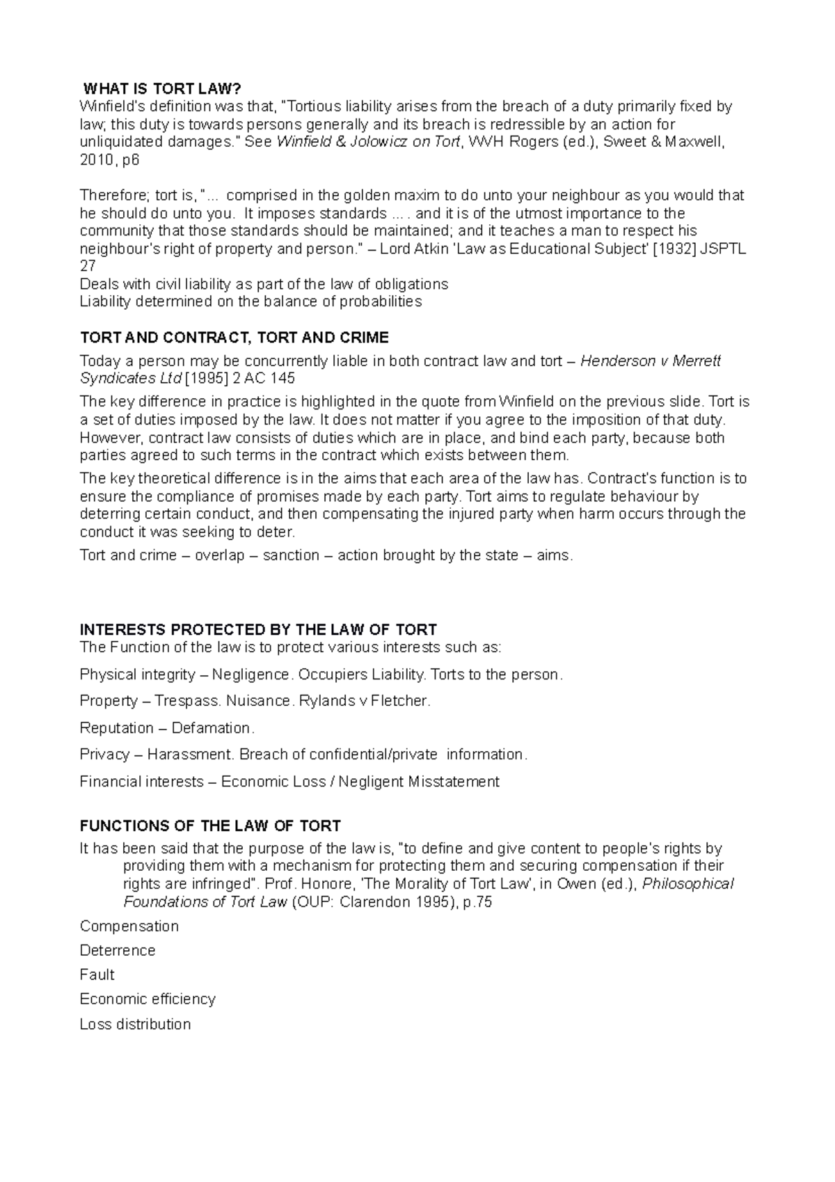 introduction-to-the-law-of-tort-what-is-tort-law-winfield-s