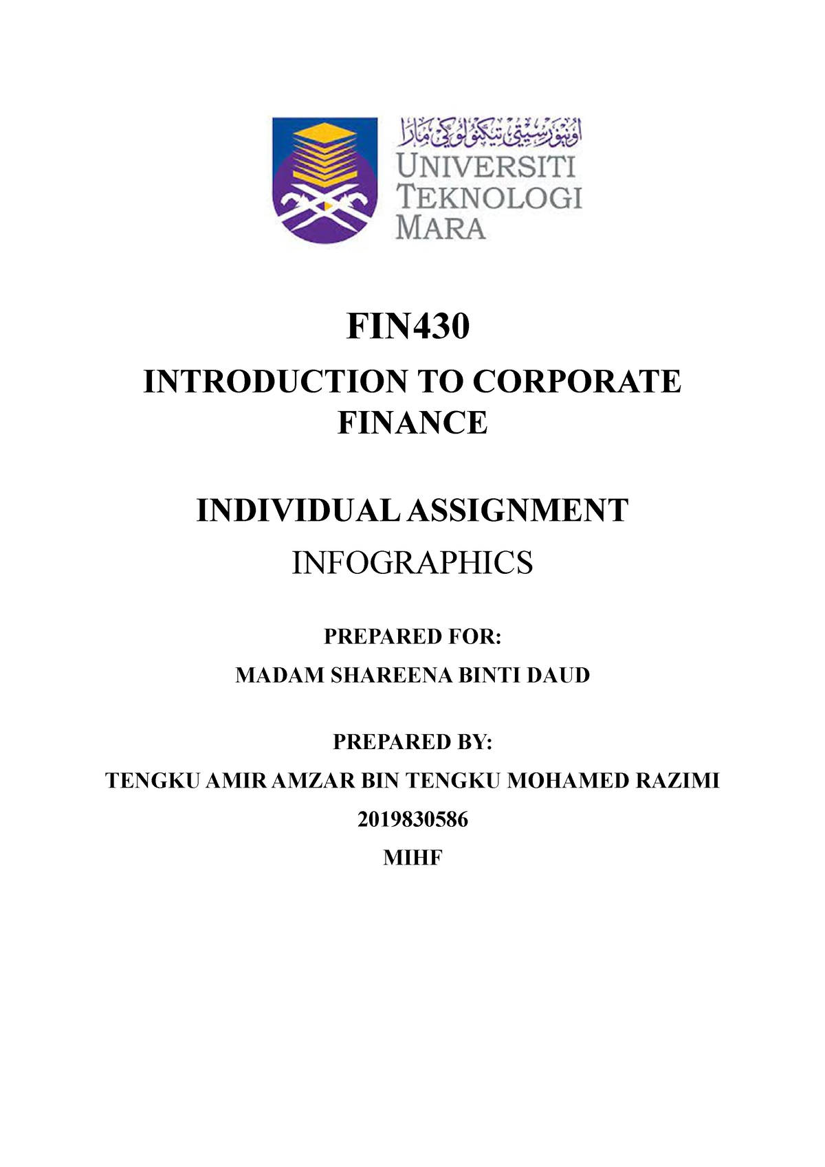 fin430 group assignment company analysis