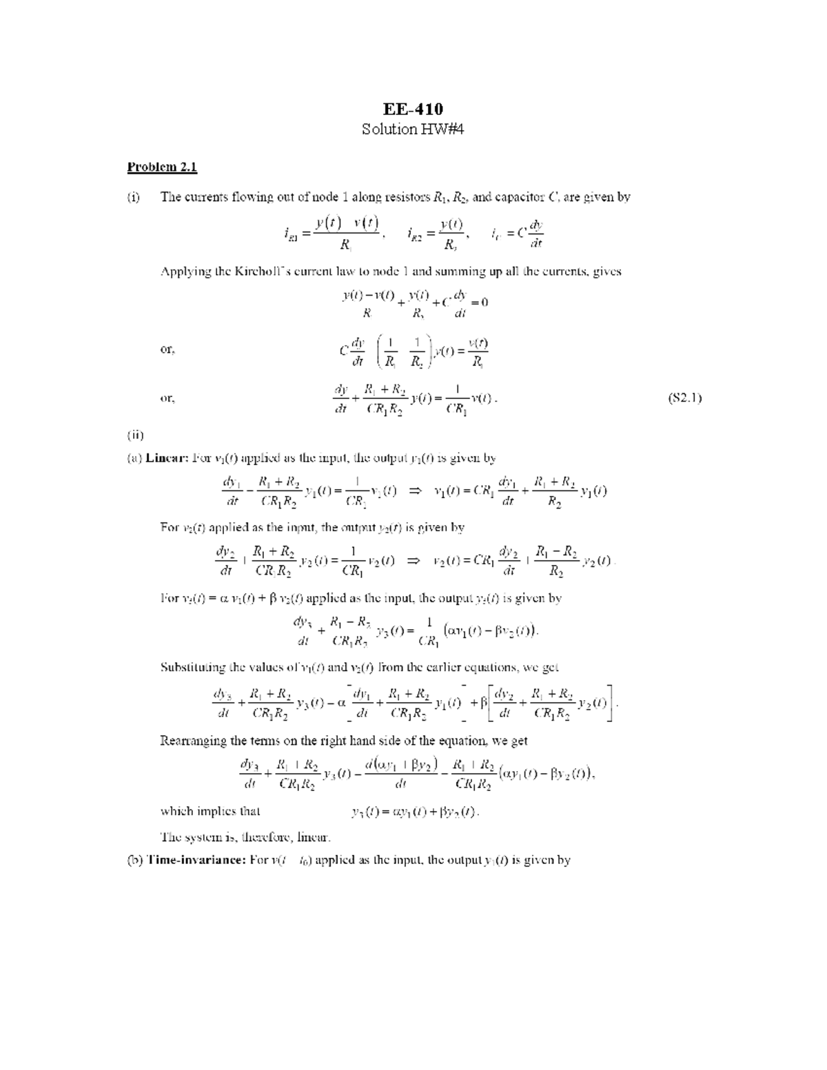EE410 SHW4 - Homework 4 - EE 410 - EE- Solution HW# - Studocu