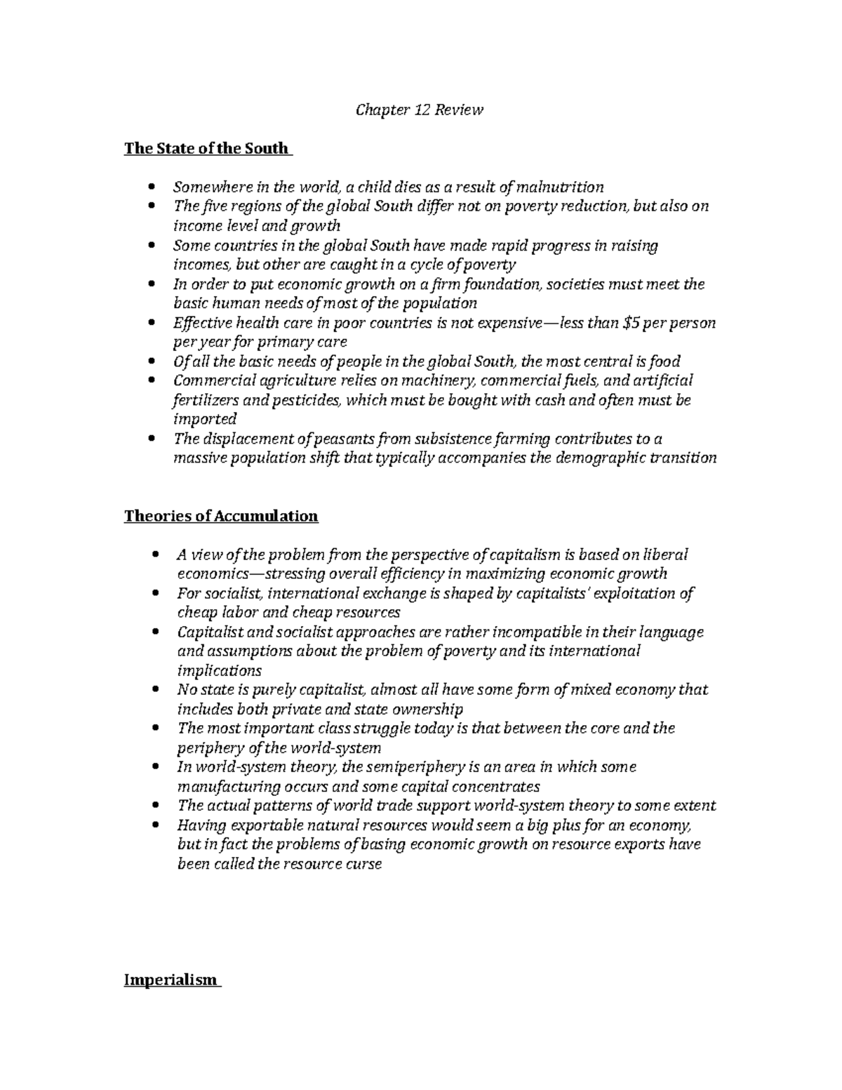 International Relations Chapter 12 - Chapter 12 Review The State of the ...