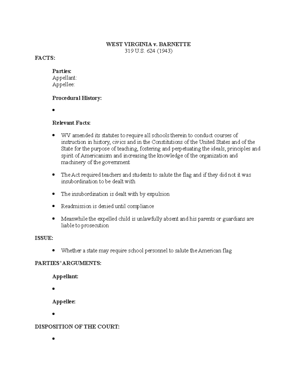 West Virginia v. WEST VIRGINIA v. 319 U. 624 (1943