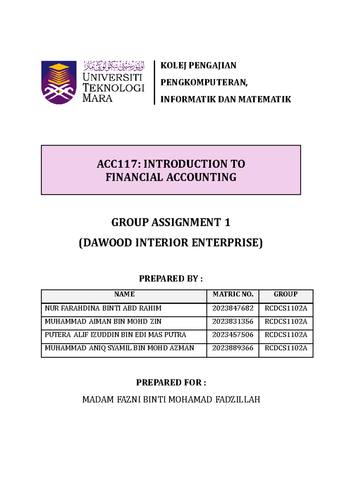 acc117 group assignment example