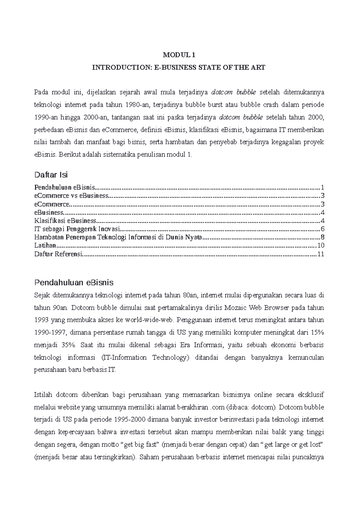 Modul 1 - e Business State of The Art - MODUL 1 INTRODUCTION: E ...