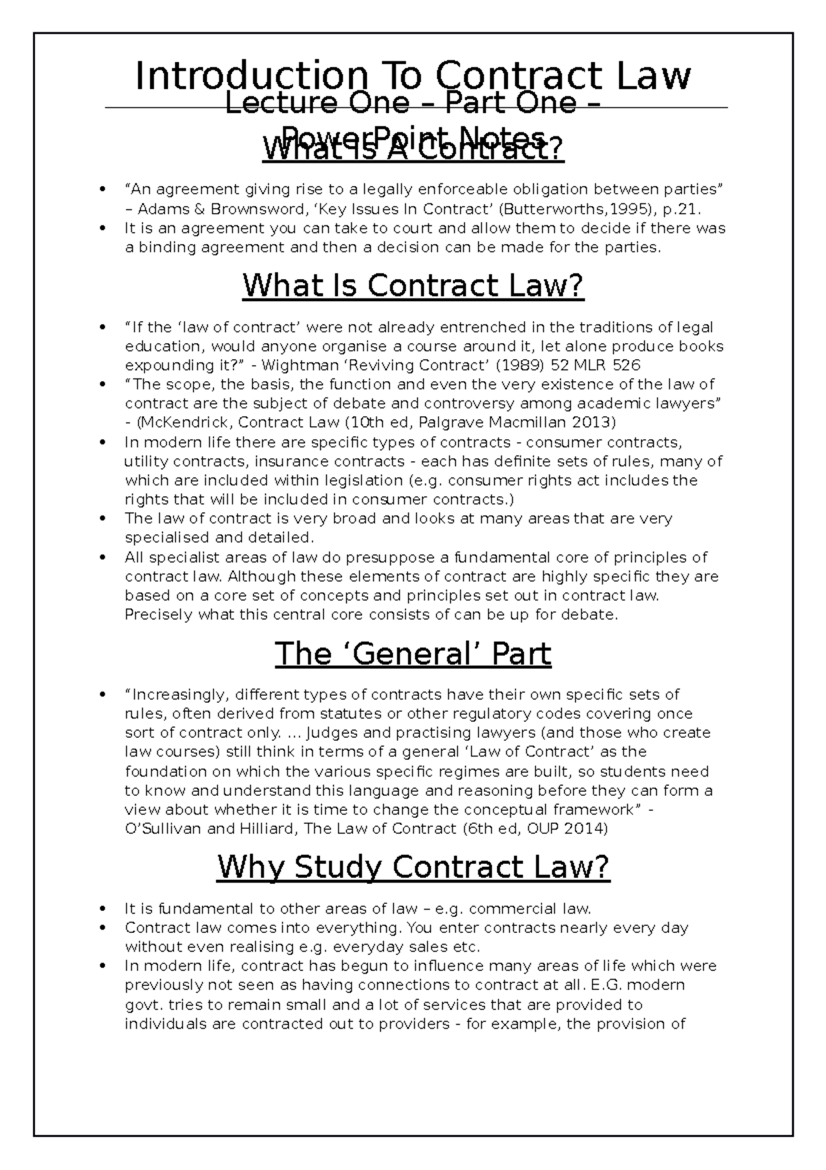 what-is-a-contract-lecture-one-part-one-what-is-a-contract-an