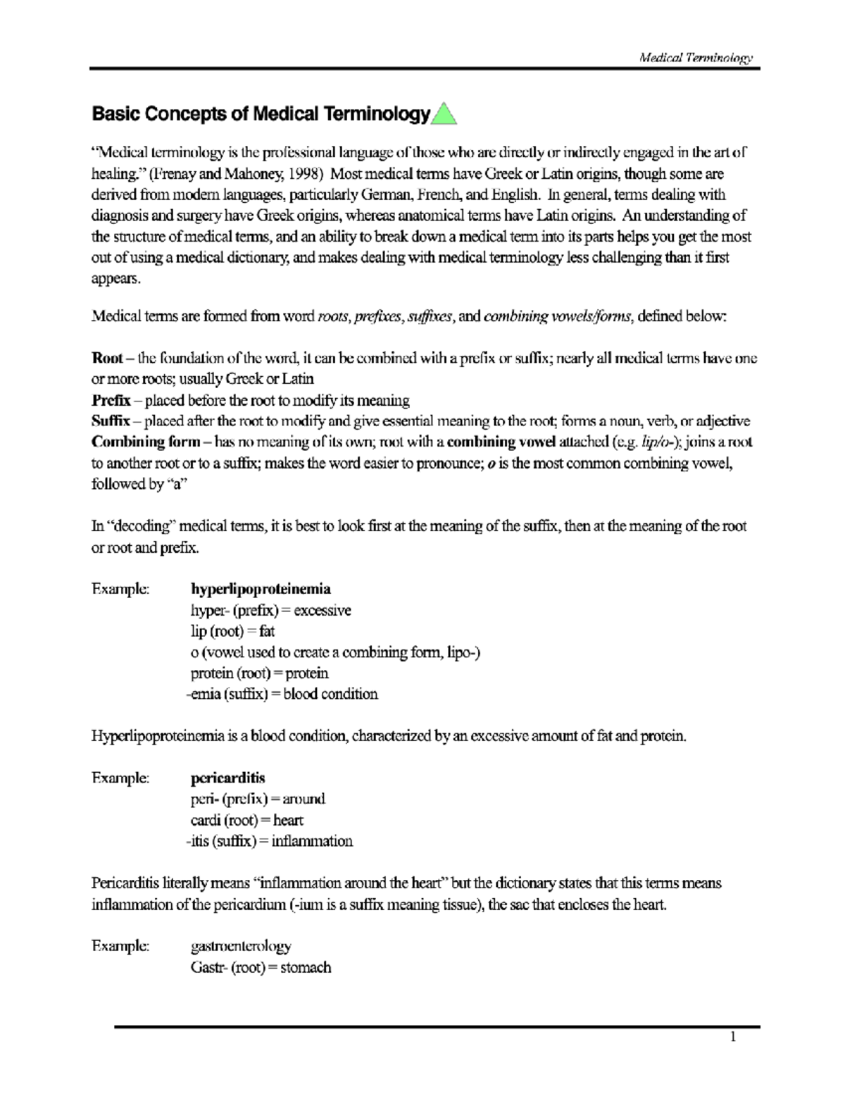 Medical Terminology Lecture notes all Classics 2Mt3 Studocu