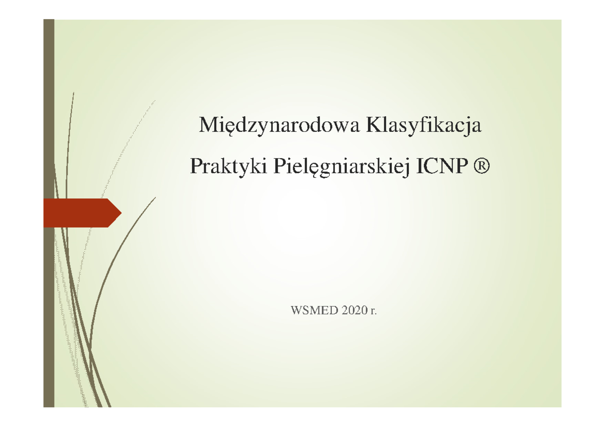 INCP Międzynarodowa Klasyfikacja Praktyki Pielęgniarskiej - Mi ę ...