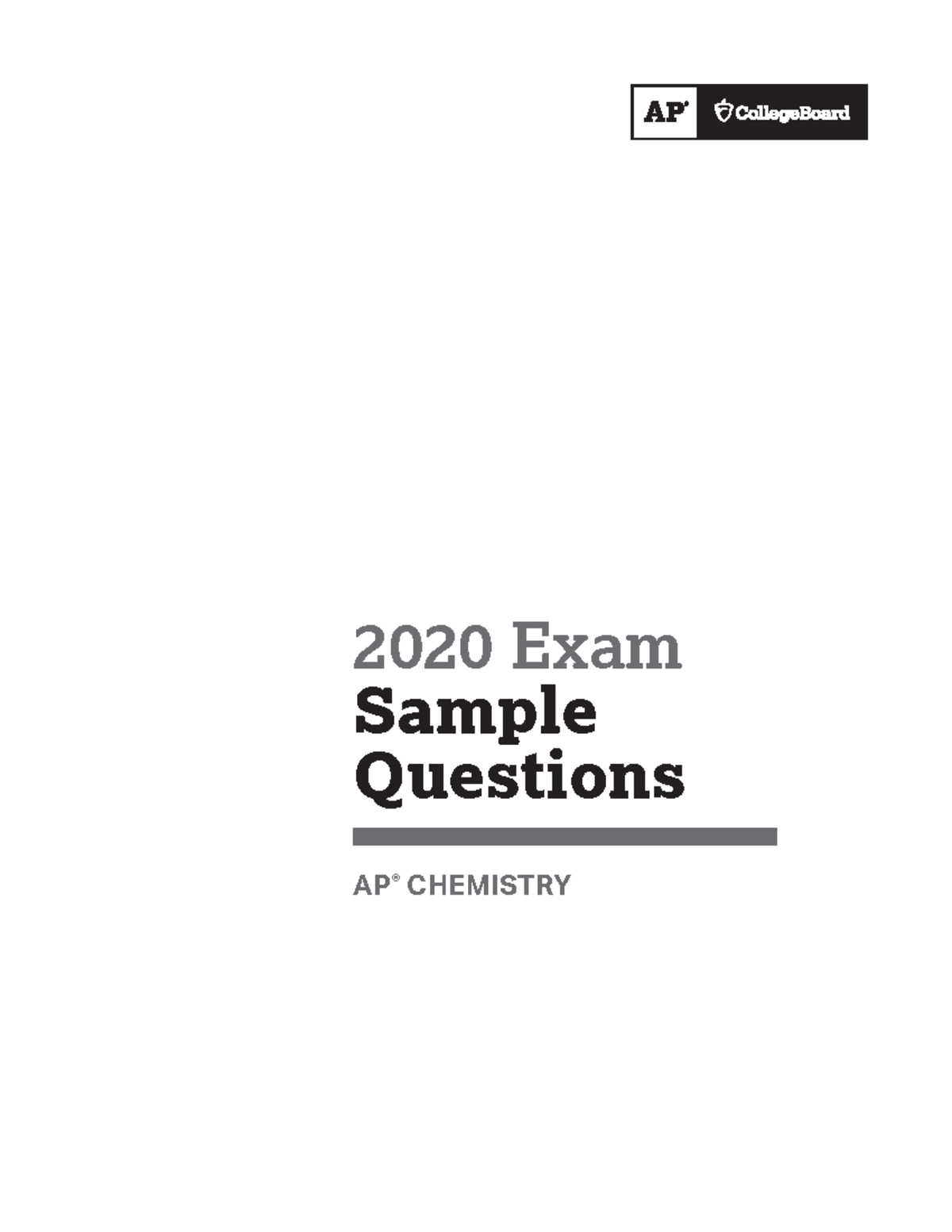 Ap 2020exam sample questions chemistry for u 2020 Exam Sample