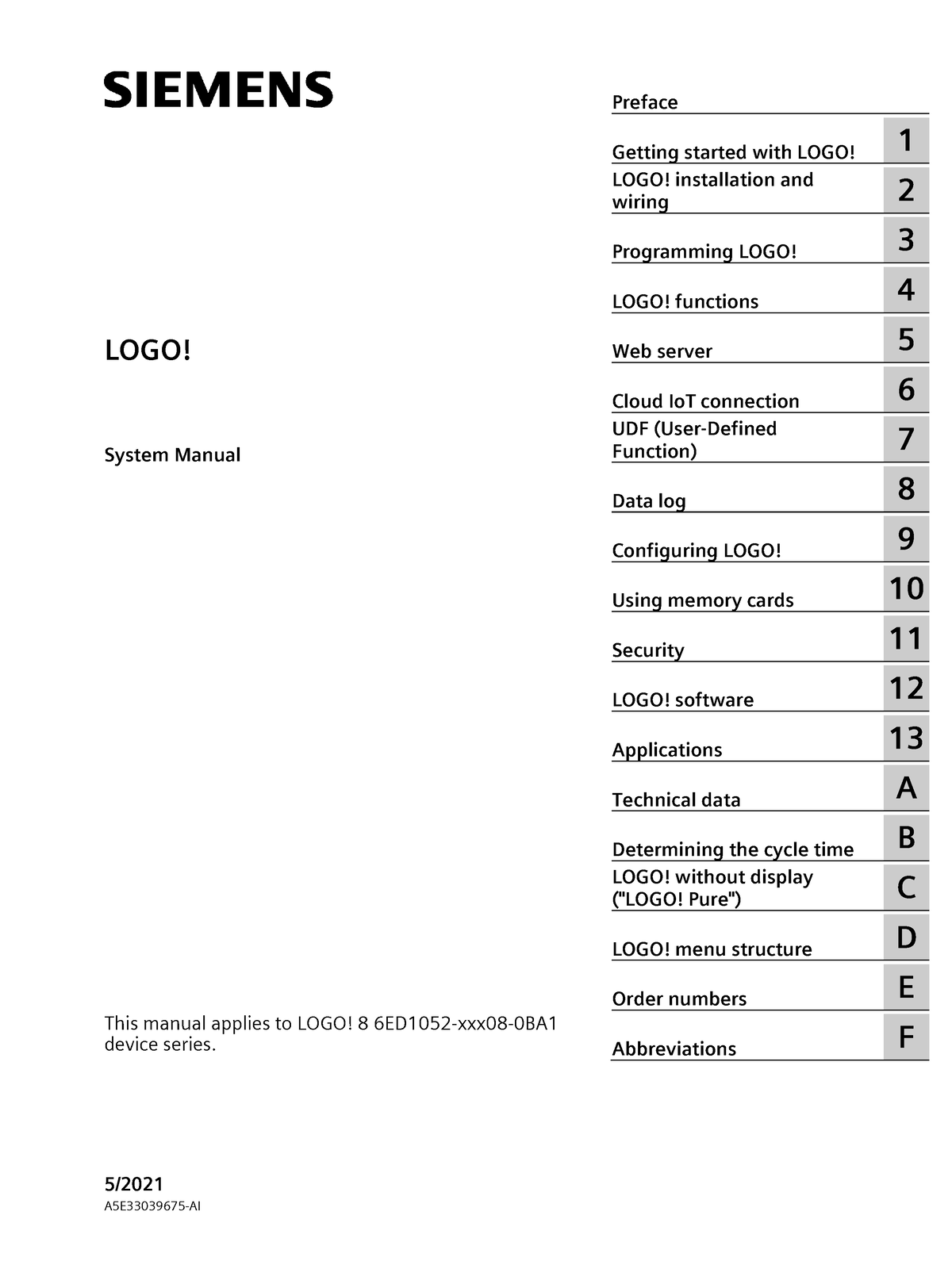 Logo System Manual En-us En-us - Logo! Logo! System Manual This Manual 