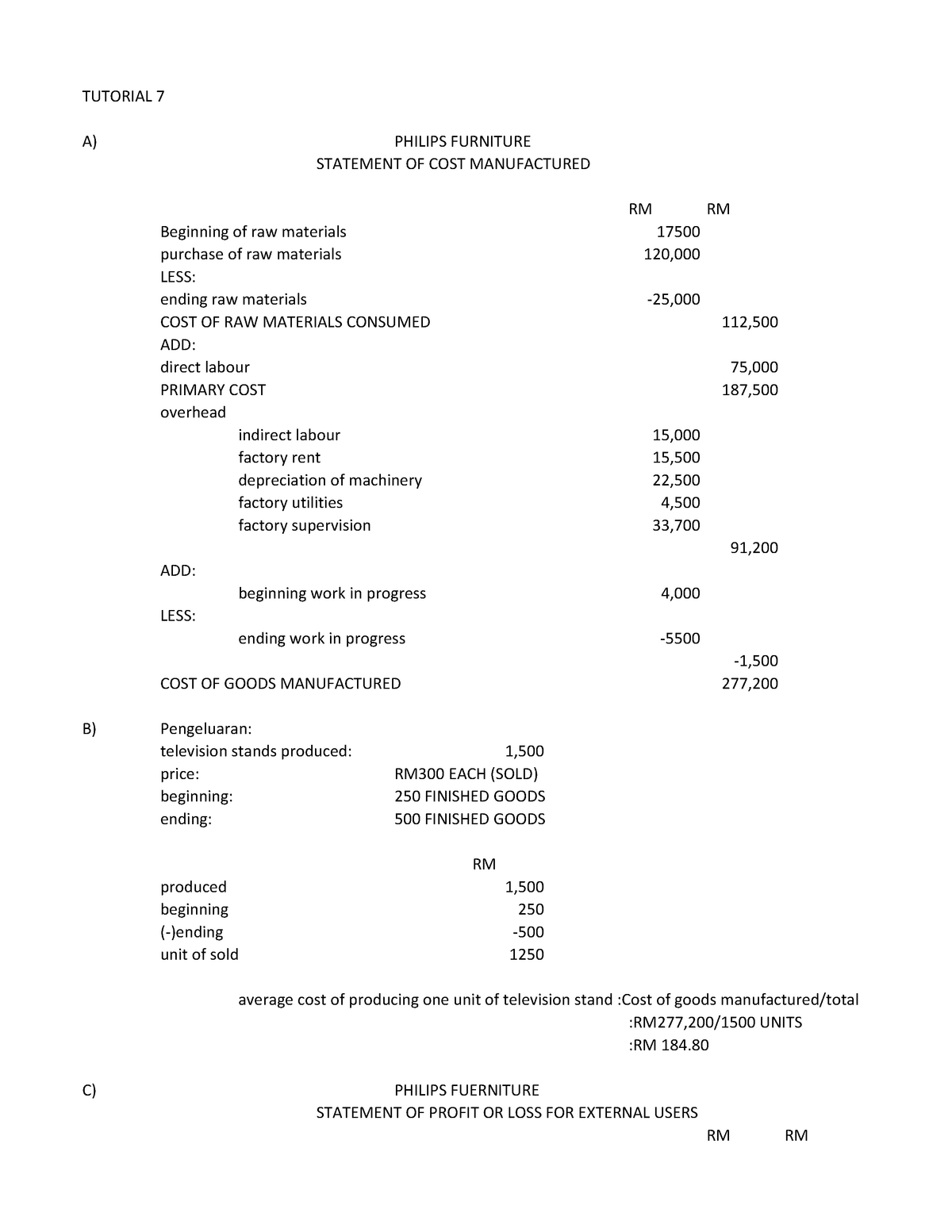 tutorial-7-cost-management-accounting-answer-fundamental-cost