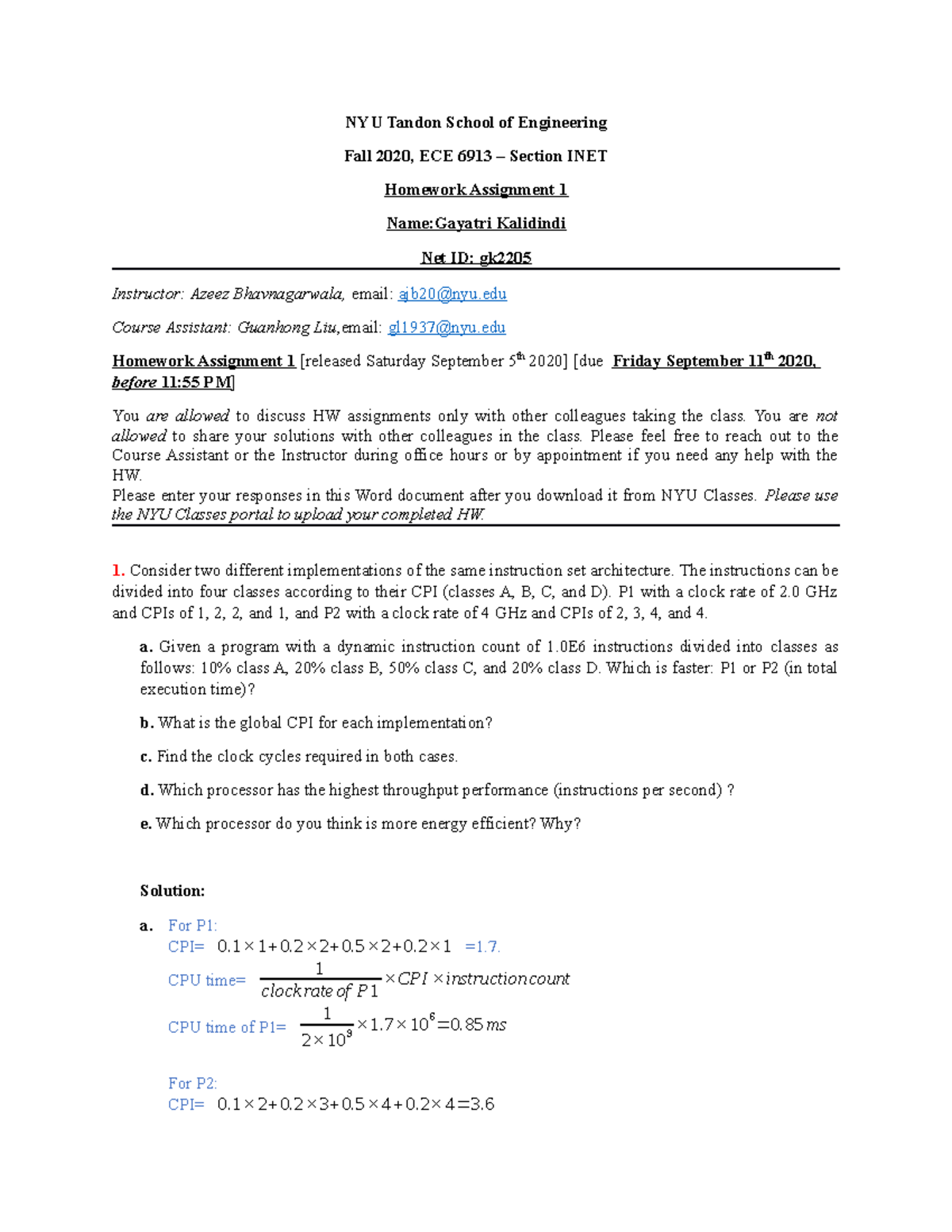 HW 1 ECE 6913 - Assignmenet - NYU Tandon School Of Engineering Fall ...