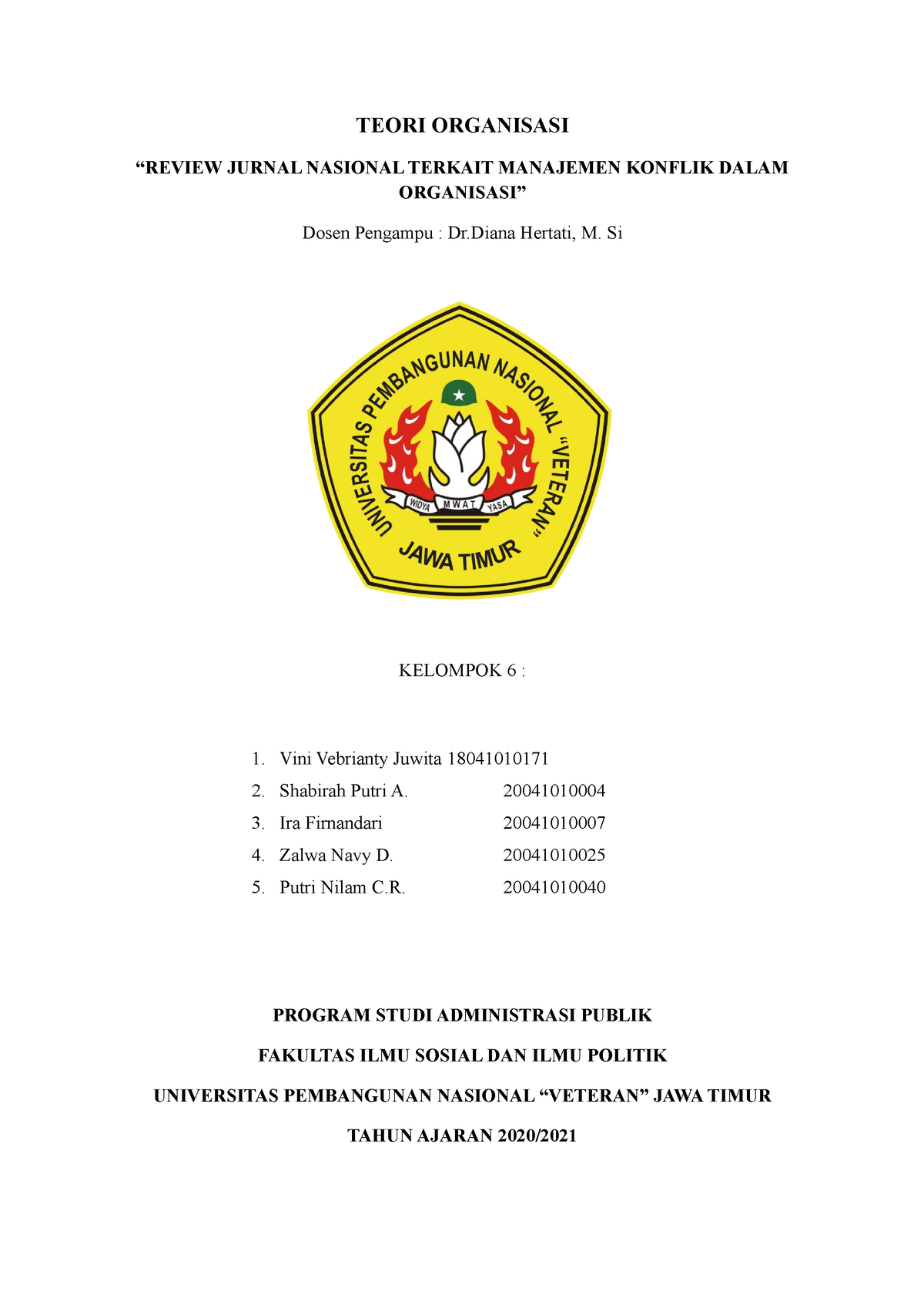 Review Jurnal Nasional Terkait Manajemen Konflik Dalam Organisasi ...