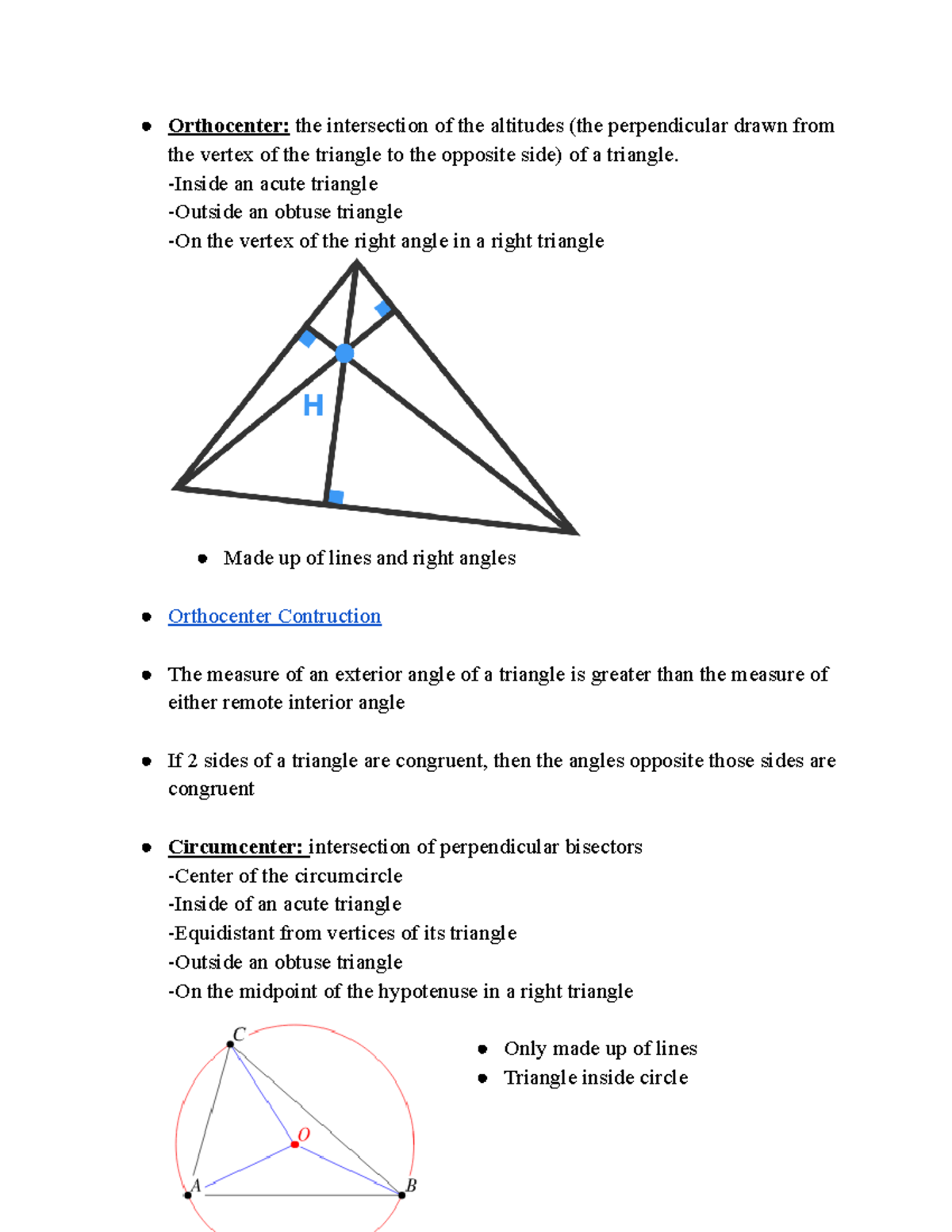 Peal Saha Test #4 Review - Orthocenter: the intersection of the ...