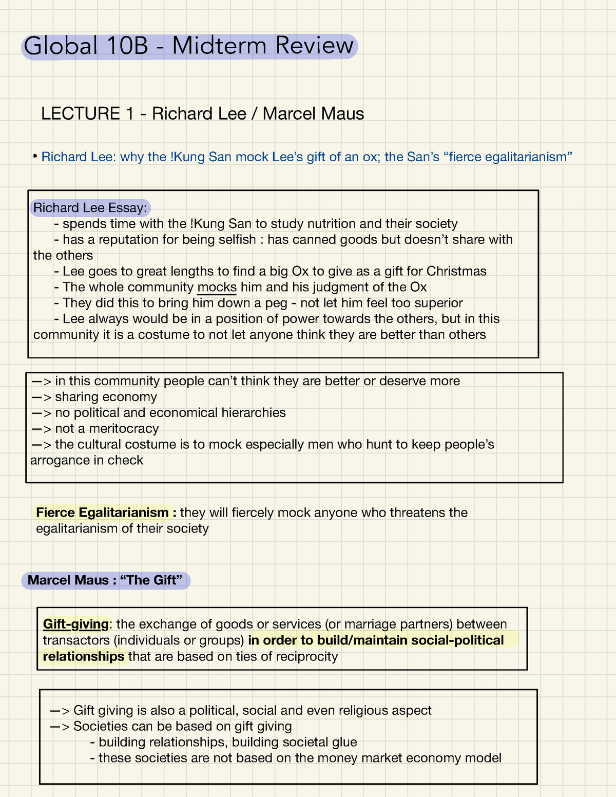 Global 10B Midterm Review - Global 10B - Midterm Review LECTURE 1 ...