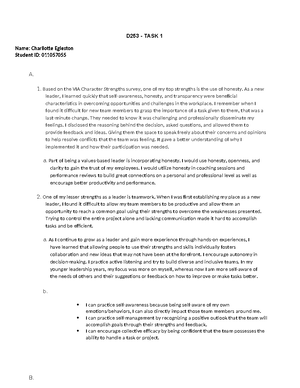 D253 Task 1 RSM3 - Prepare a document as the new customer service ...