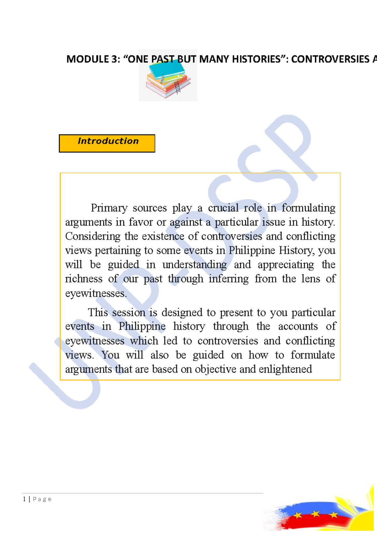 Readings In Philippine History Ge Module 3 1 Converted 1 P A G E Readings In Philippine History Ge Module 3 1 Converted 1 P A G E