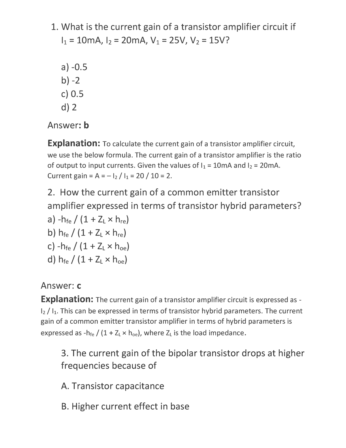 gate-ques-unit-2-1-what-is-the-current-gain-of-a-transistor