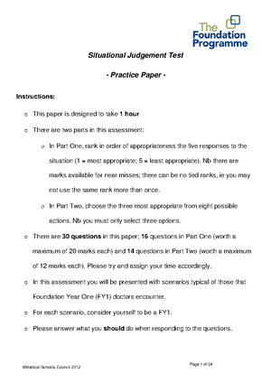 2012 FSJT 30 Questions Practice Paper