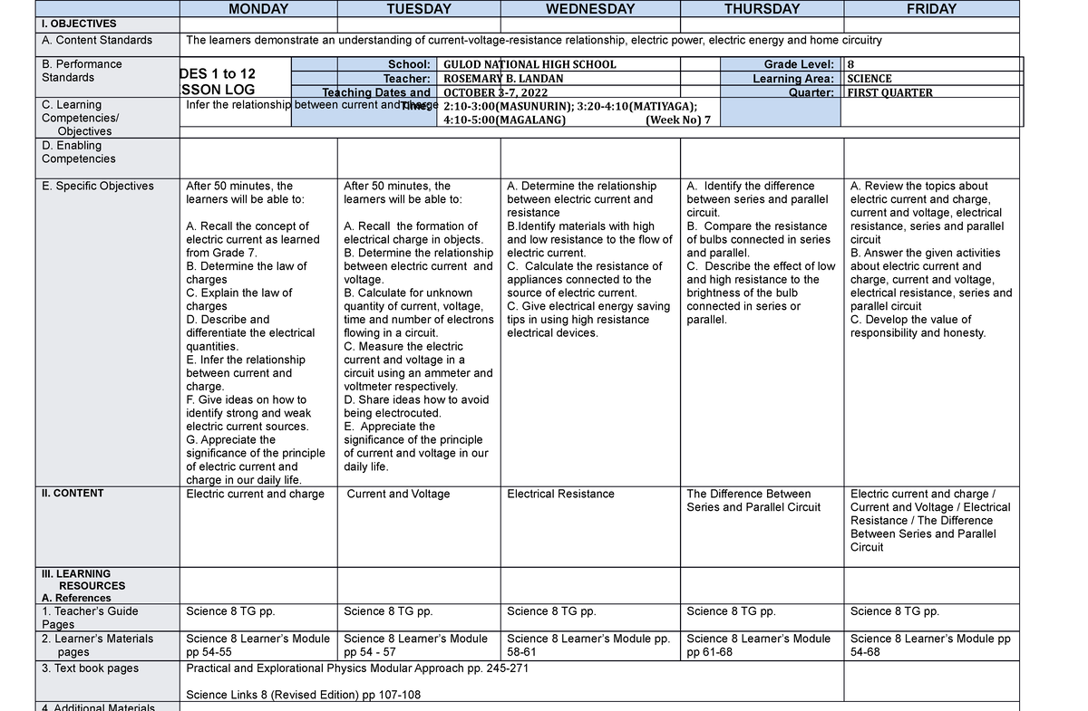 610681795 Week 7 Grade 8 DLL Edited NPF - GRADES 1 to 12 DAILY LESSON ...