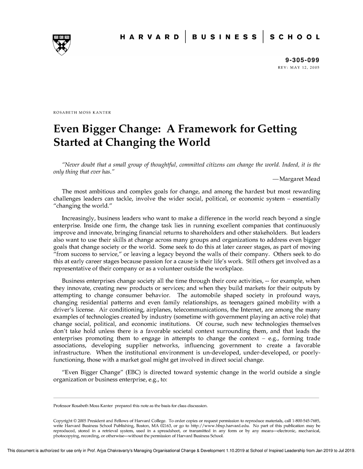 Even Bigger Change A Framework For Getting Started At Changing The ...