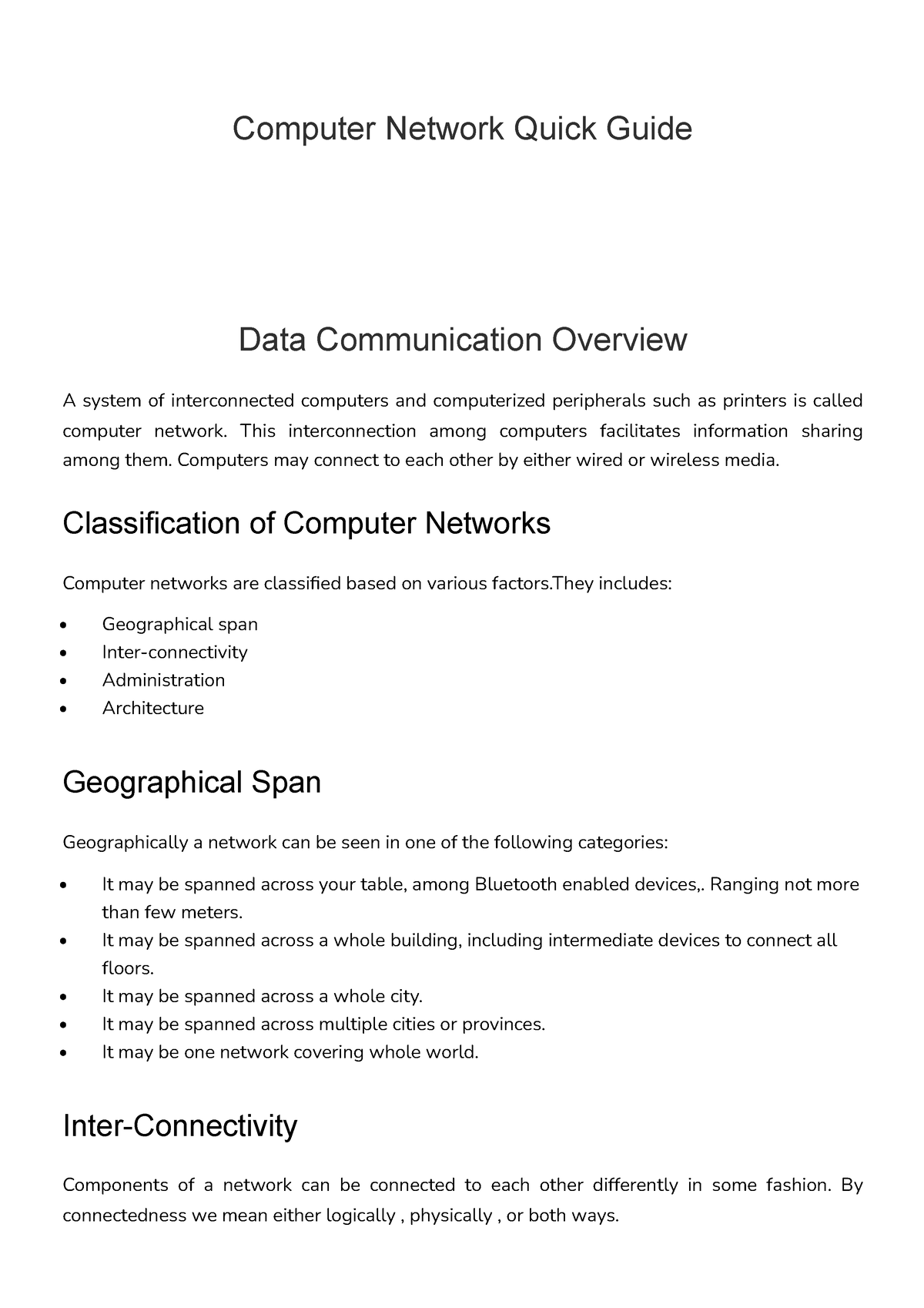 Computer Network Quick Guide - This interconnection among computers ...