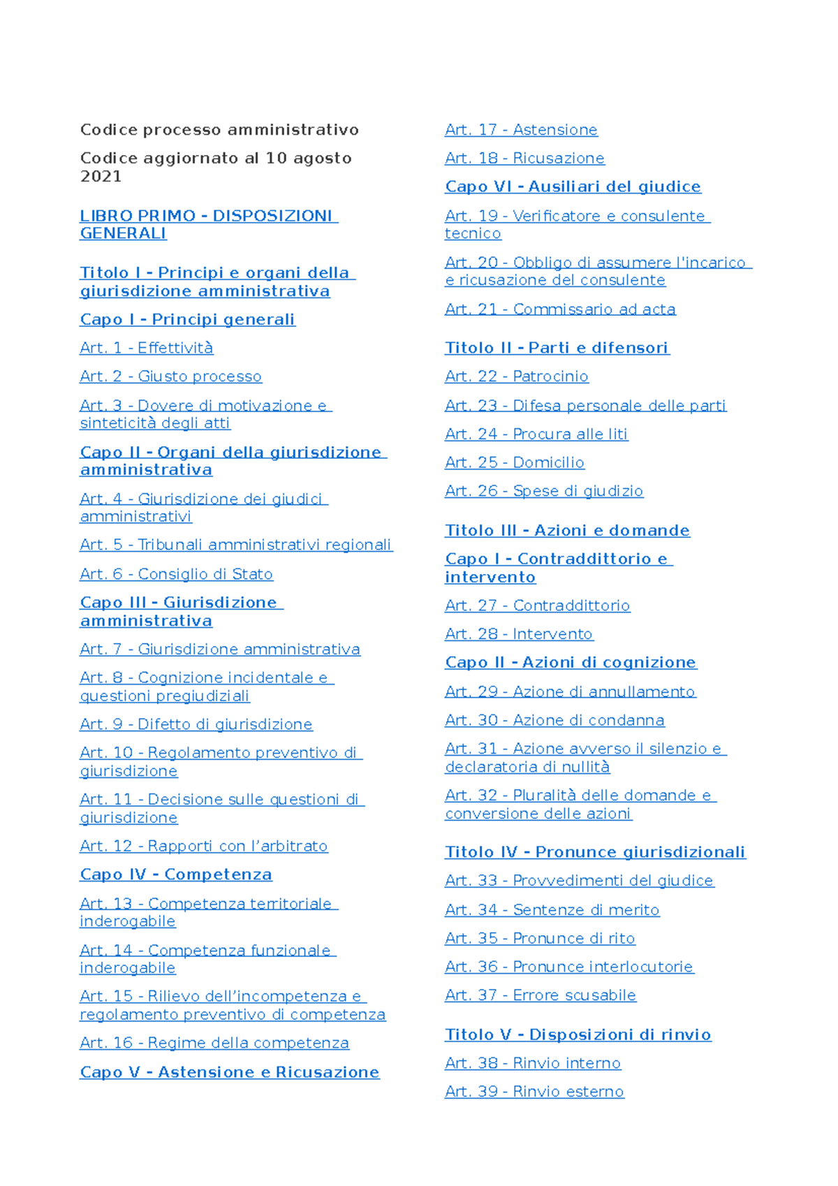 Codice Processo Amministrativo 2021 - Codice Processo Amministrativo ...