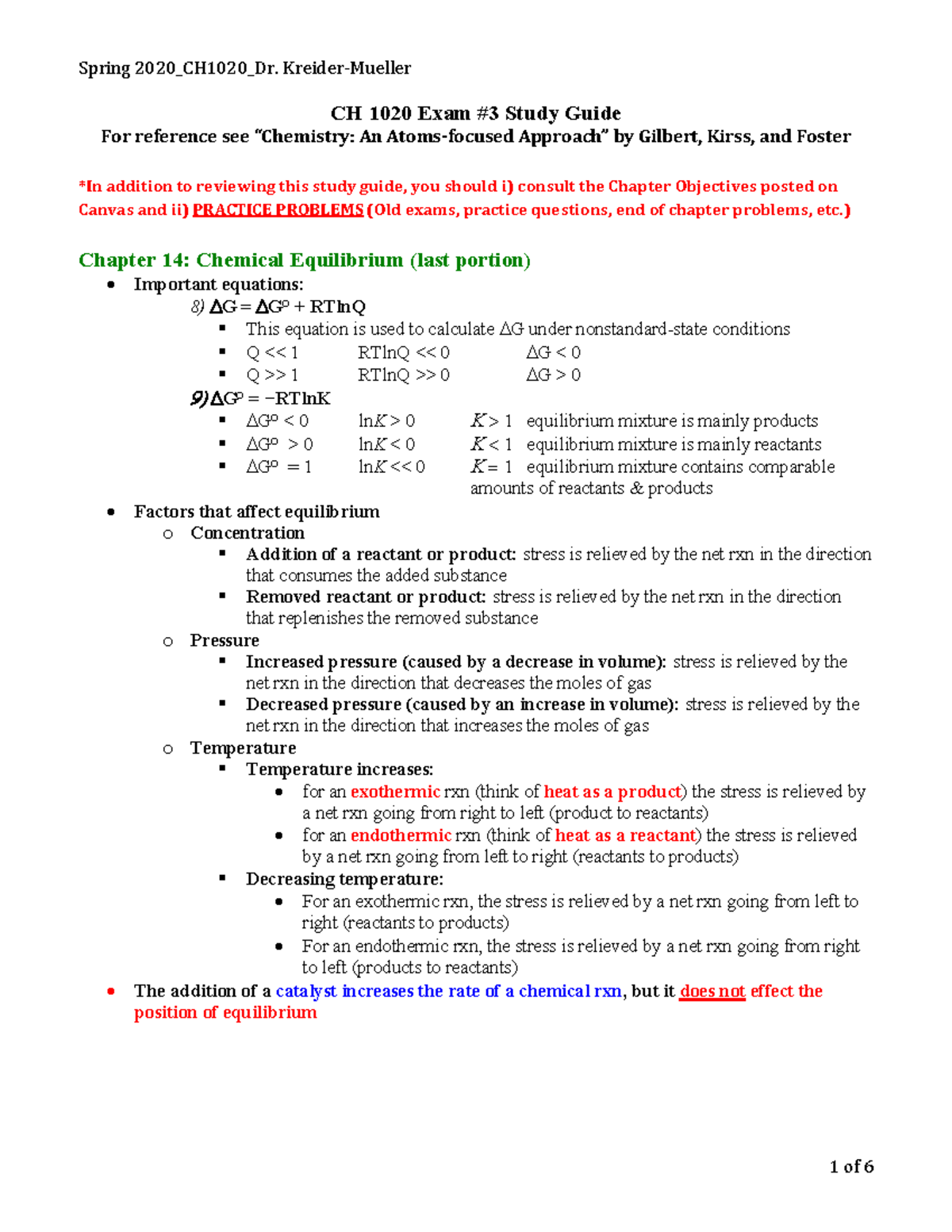 Spring 2020 Ch1020 Exam 3 Study Guide Ch 1020 Exam 3 Study Guide For Reference See Studocu Spring 2020 Ch1020 Exam 3 Study Guide Ch 1020 Exam 3 Study Guide For Reference See Studocu