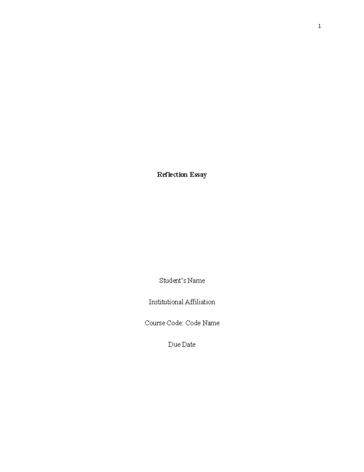 Reflection Essay Racism - Reflection Essay Student’s Name Institutional ...