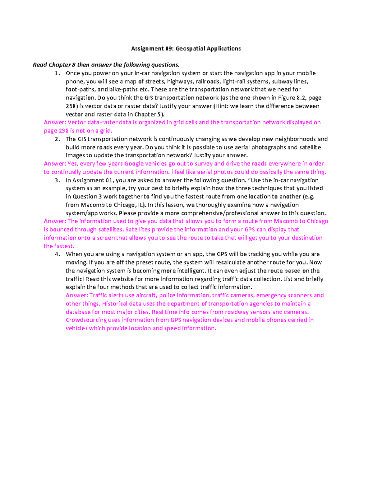 GIS Assignment 9 - all answers available - Assignment 09: Geospatial ...