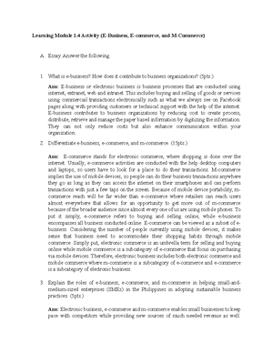 Learning Module 1.4 Handout - LEARNING MODULE 1: HANDOUT – Complete E ...