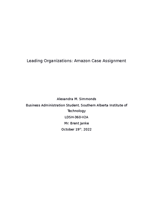 Business Leadership Final Paper - Alexandra Simmonds - Business ...