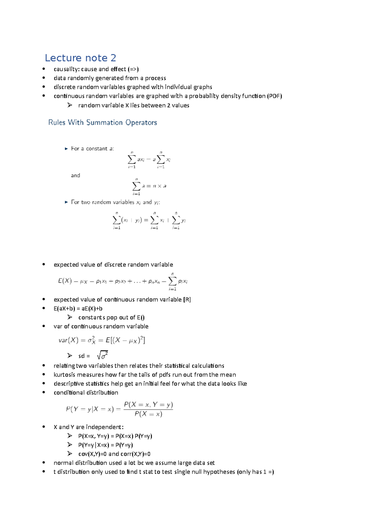 Econometrics Notes 2021 Version Semester 1 Lecture Note 2 Causality