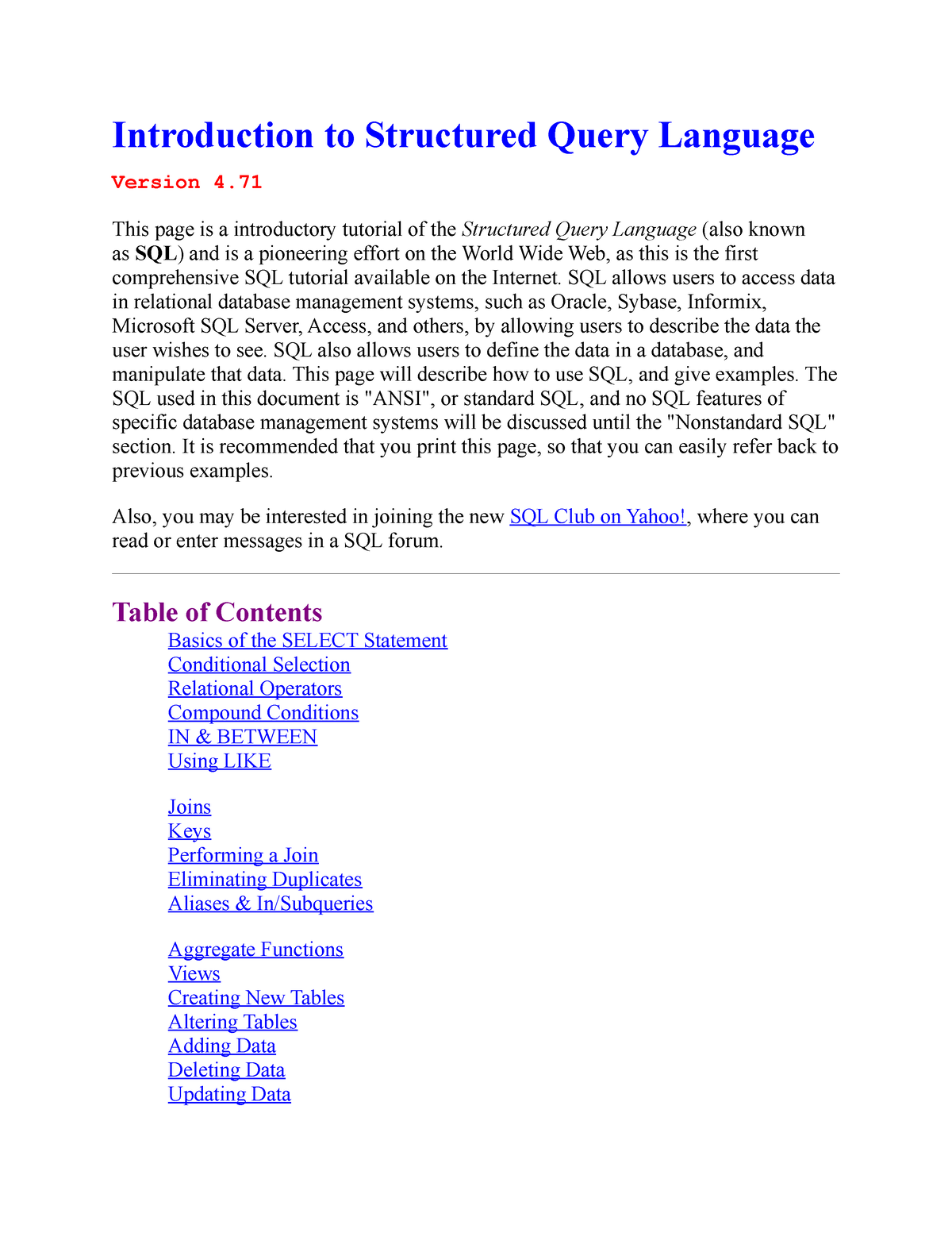 DBMS Notes Of Database Management Systmes - Introduction To Structured ...