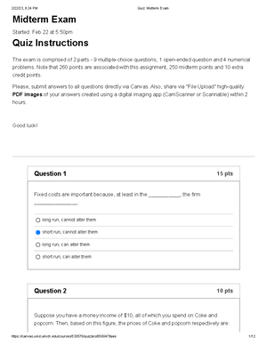 Midterm Attempt - Econ 202 Practice Guides - Midterm Exam Started: Feb ...