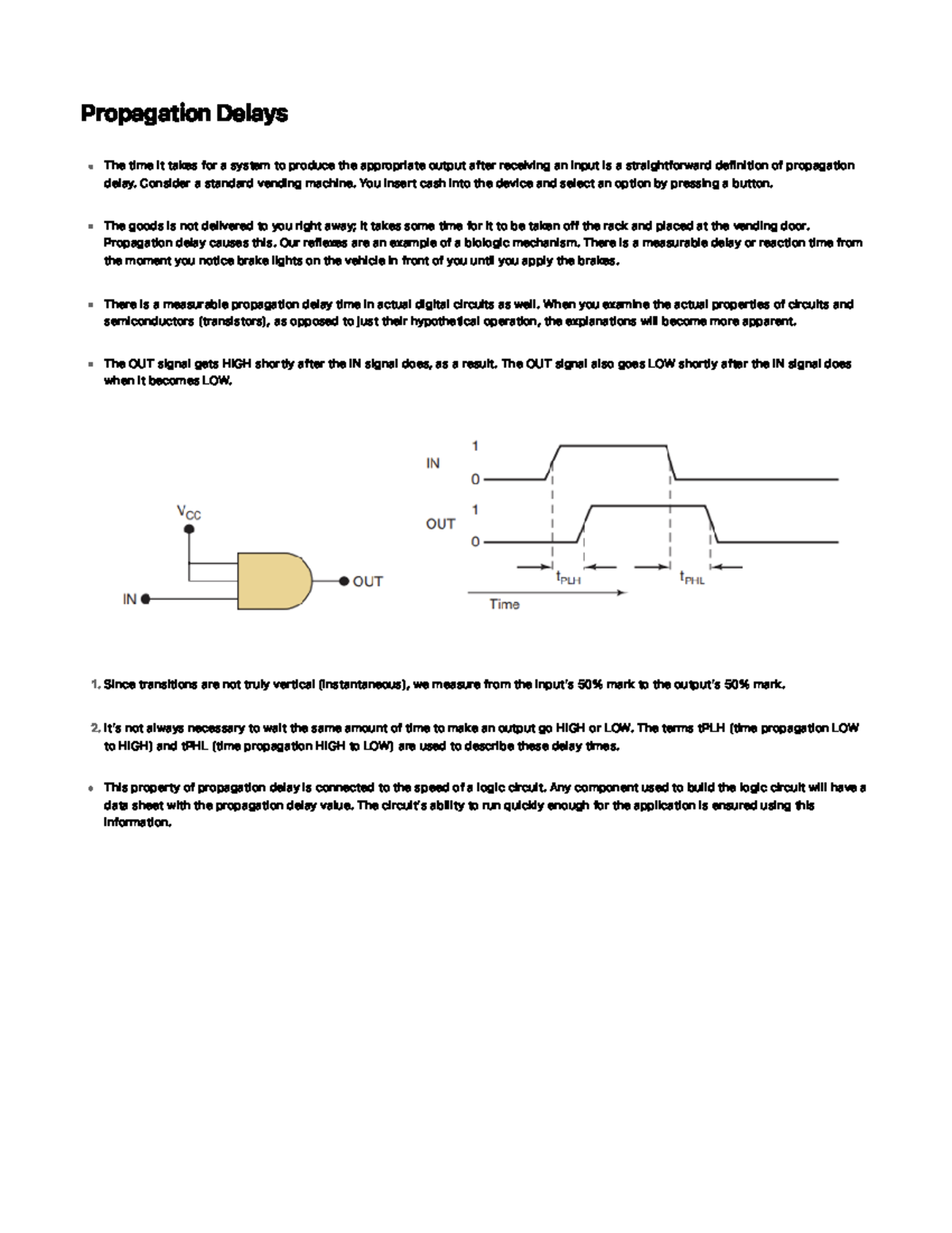 Propagation Delays - Prof. F. Fischman - Propagation Delays T H E T I M ...