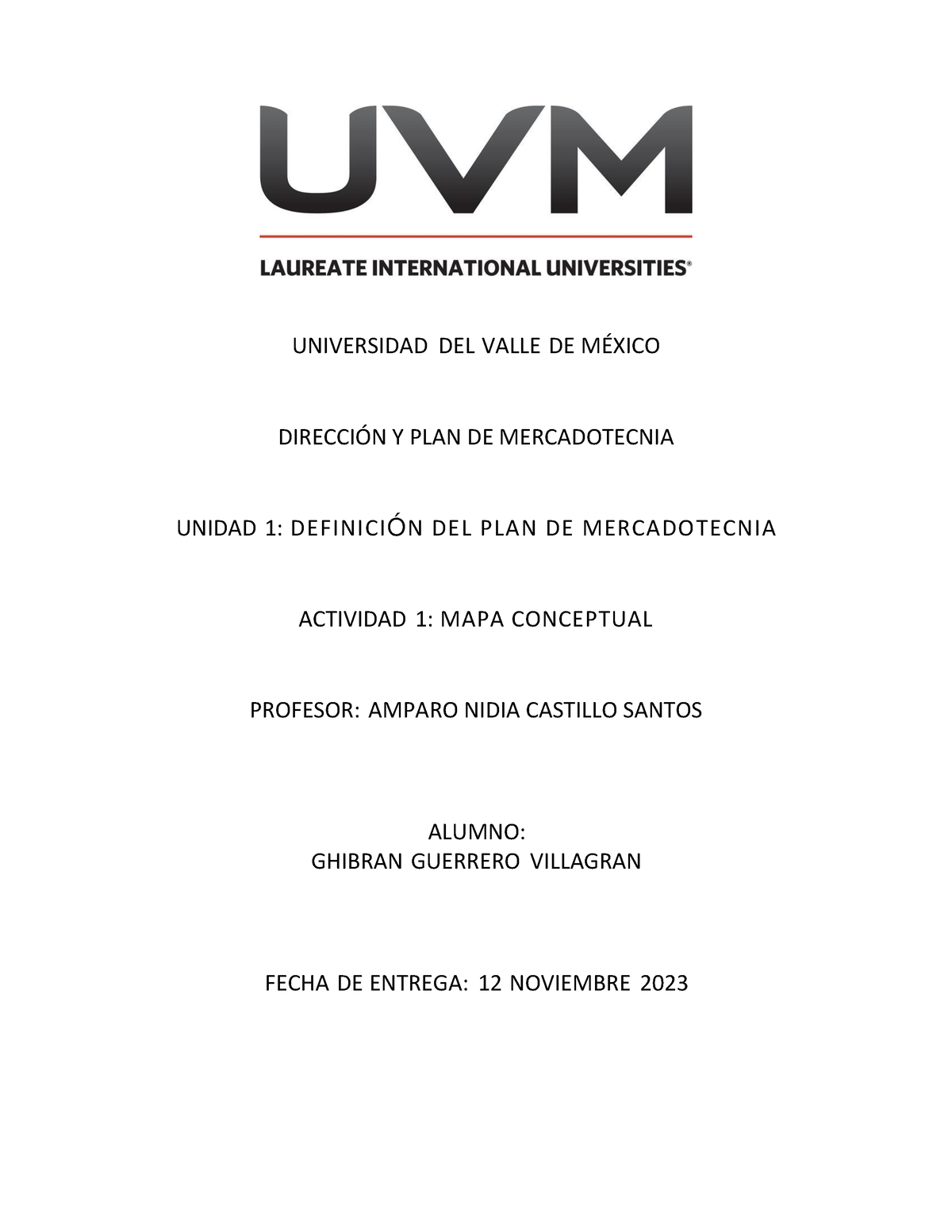 Act1.Mapa,conseptual - UNIVERSIDAD DEL VALLE DE MÉXICO DIRECCIÓN Y PLAN ...