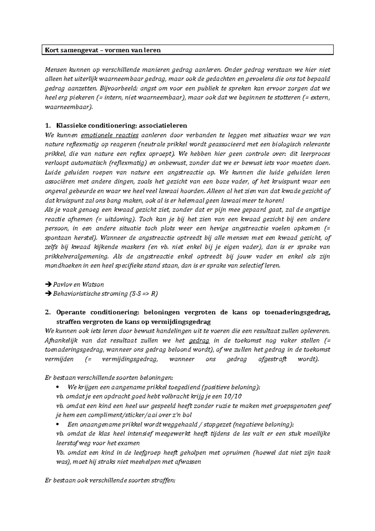Hoofdstuk 3 Kort samengevat vormen van leren(1) Kort samengevat vormen van leren Mensen Hoofdstuk 3 Kort samengevat vormen van leren(1) Kort samengevat vormen van leren Mensen
